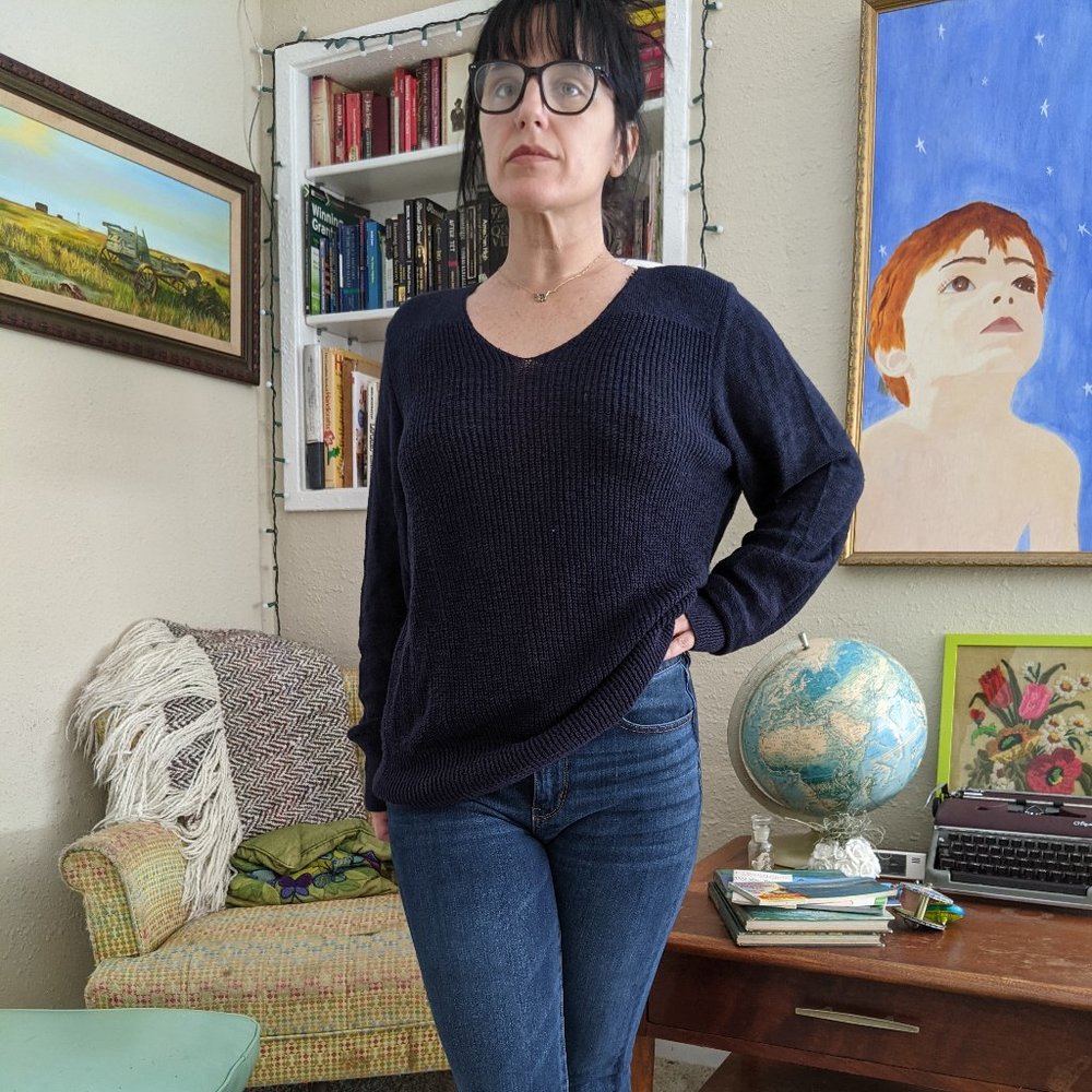 Oversized Navy Blue Dad Sweater | G.H. Bass & Co.